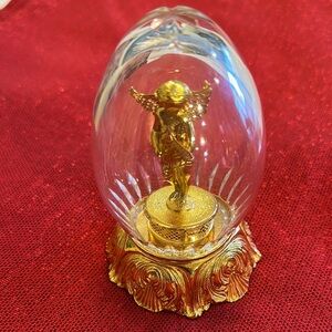 Lenox Crystal egg and gold cry angel, 4.5" T x 2.75"